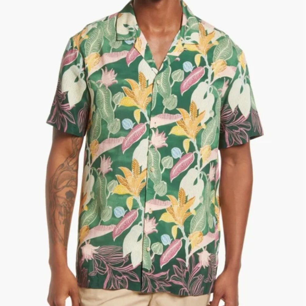 Scotch & Soda Short Sleeve Button Down Floral Print - Size M